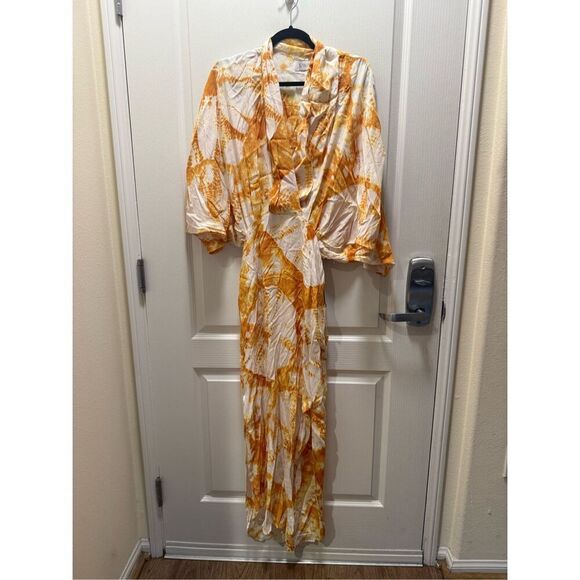 SWF Plunge Maxi Dress in Golden Hour Yellow Summer Poolside Beach size S NWT - Picture 4 of 5